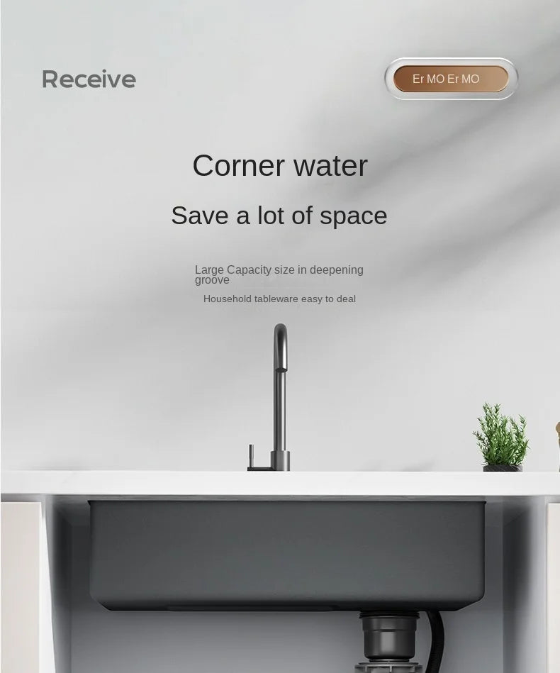 304 Stainless Steel Sink Waterfall Large Single Slot Kitchen Sink Vegetable Sink Stainless Steel Sink Household Sink