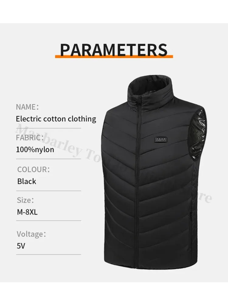 21 Areas Heating Jacket Men Winter USB Electric Heated Coat Functional Self Heating Clothes Outdoor Snow Ski Thick Padded Jacket.