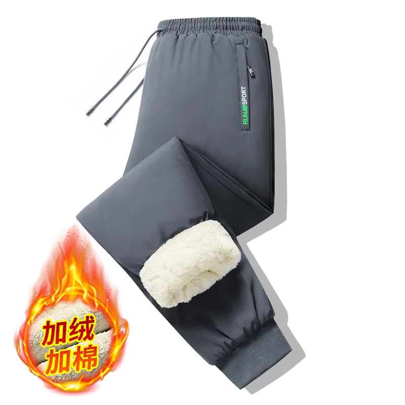 M-8XL Men's Down Pants Plus Size Winter Three-layer Windproof and Waterproof Large Size Plus Velvet Thick Warm Casual Joggers