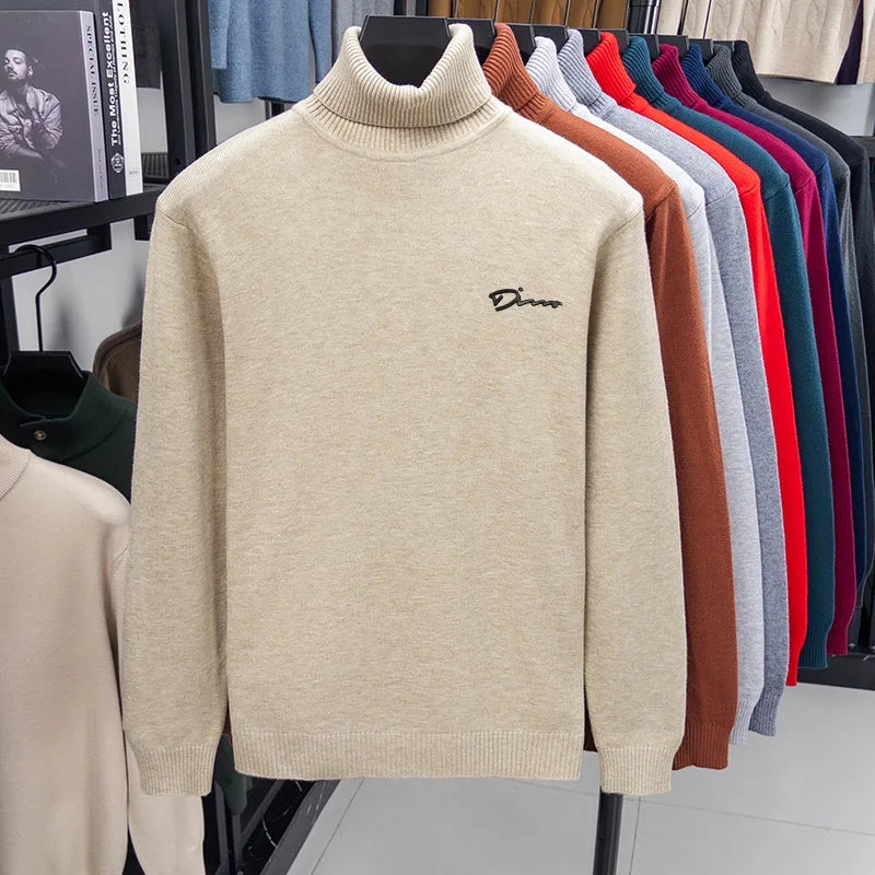 Men's Original High-End Pullover Sweater with Logo Embroidery Warm Ball-Proof Korean Style Suitable Autumn Winter Casual Men's.