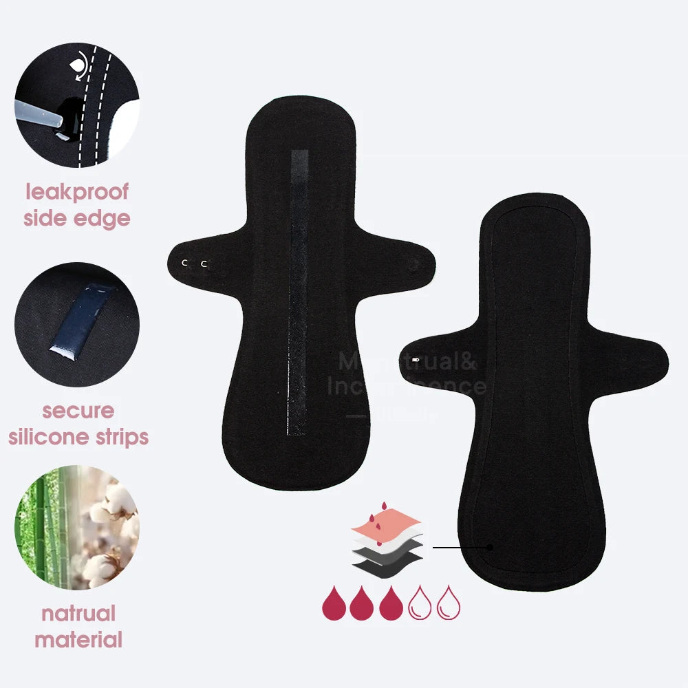 Eco-cotton Reusable Panty Liner Washable Soft Women's Menstrual Pad Sanitary High Absorbency Period Cloth Pads Breathable.