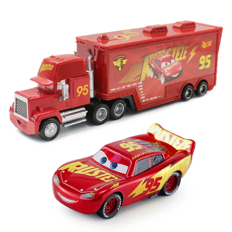 Disney Pixar Cars 2 3 Lightning McQueen Mack Uncle Jackson Storm Car Truck 1:55 Diecast Vehicle Metal Toys Gift for Children