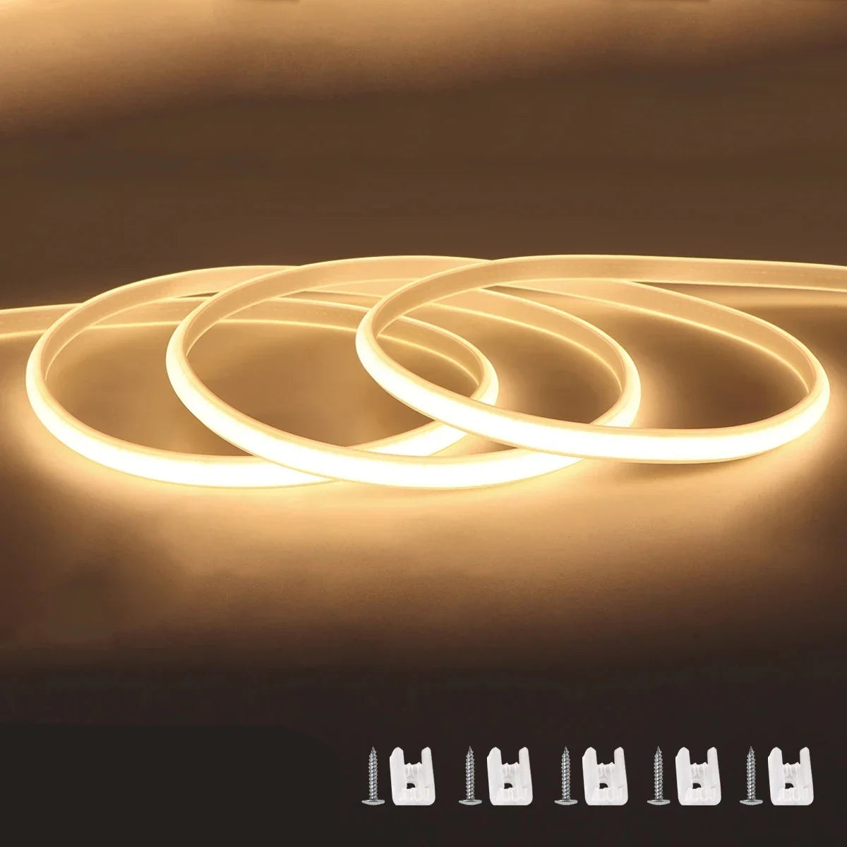 35M Neon Soft Tube Cob LED Strip Light Super Bright 320LEDs/m RA90 with Switch EU/US Plug Waterproof Outdoor Decor 110V 220V.