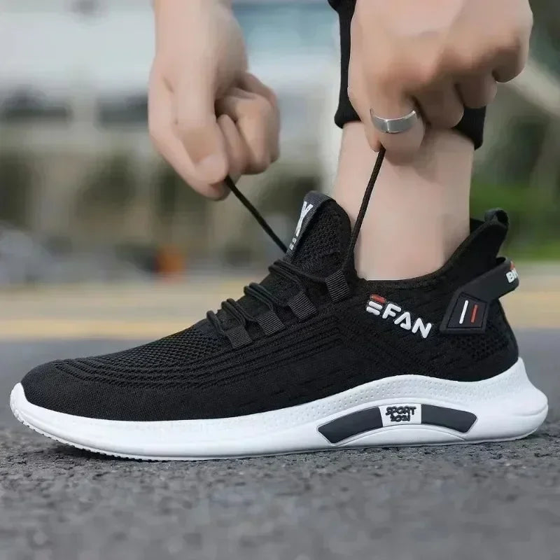 A Spring White Casual Shoes Breathable Non-slip Walking Sneakers Men Shoes Outdoor Comfortable Fashion Lace Up Running Shoes.