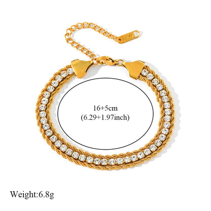 EILIECK 316L Stainless Steel Twisted Bracelet Bangles For Women Trendy 18K Gold Plated Wrist Chain Waterproof Jewelry Gift Party.