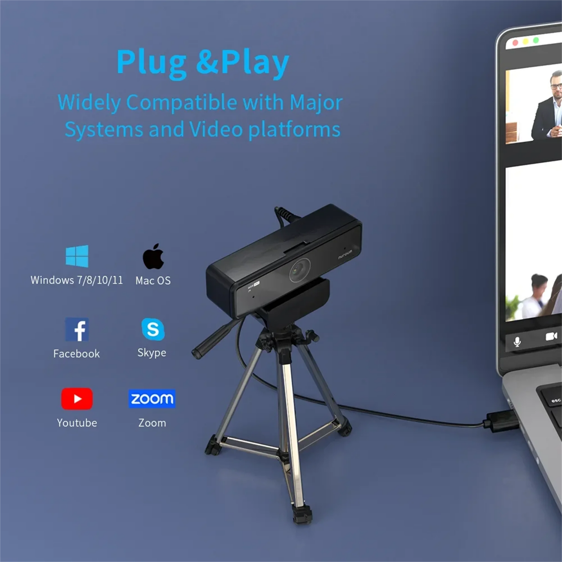 Nuroum V11 High Quality 1080p 60fps Full Hd Plug And Play Computer Usb Web Camera Mini Webcam 2K For Pc Laptop With Microphone.