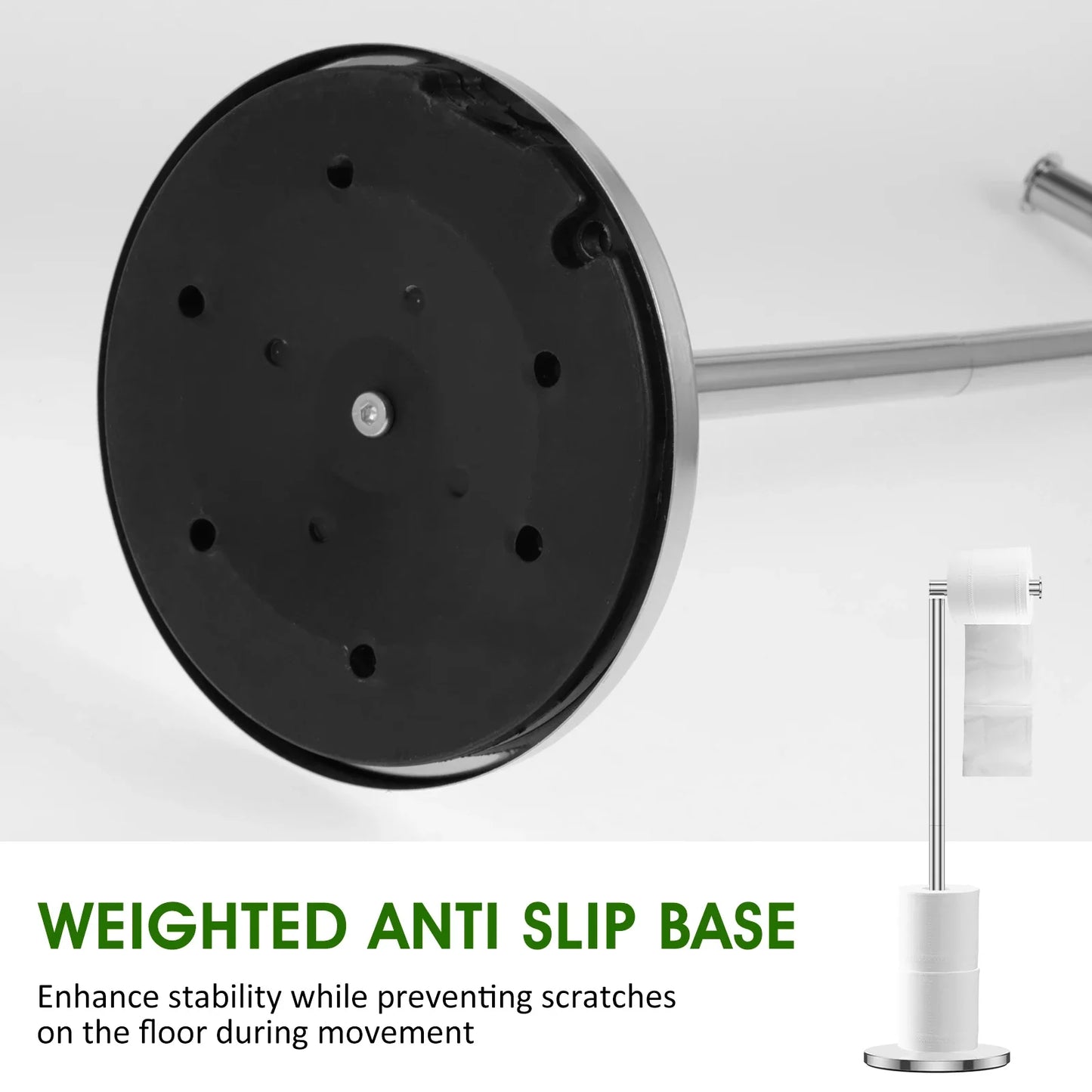 Badezimmer-Papierhandtuchhalter, vertikaler Toilettenpapierhalter aus Edelstahl, perforationsfreier, bodenstehender Toilettenpapierhalter