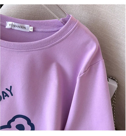 170 kg Plus Größe Damen Büste 170 Frühling Herbst Lose Langarm Cartoon Print Pullover Sweatshirts 4XL 5XL 6XL 7XL 8XL 9XL