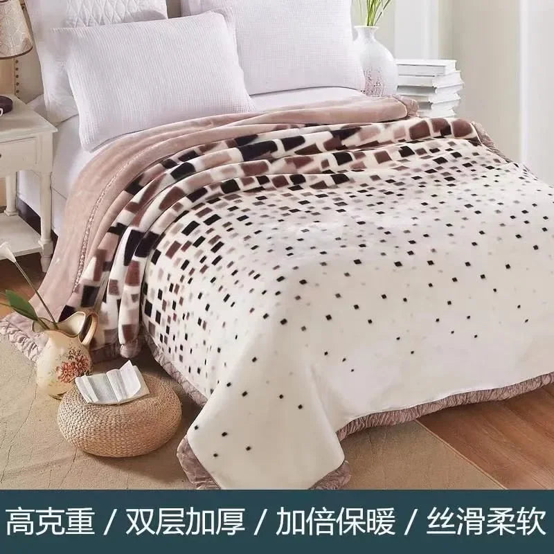 [2.5Kg] Double-layer g-thickened Raschel  - et Winter wedding Fine woven fleece Double-sided.