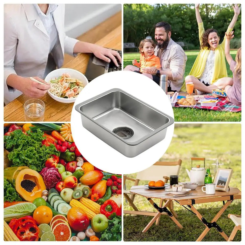 Small Kitchen Sink Stainless Steel Single Bowl Workstation Laundry Utility Sink Portable Farmhouse Kitchen Sink For Terraces