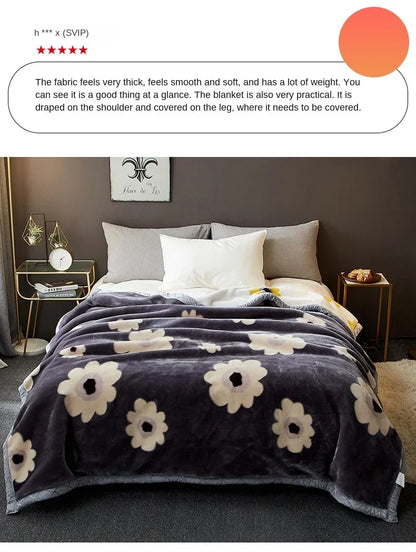 New Raschel plush thickened warm  - et 1PC 150/180/200cm nap air-conditioned room the aircraft  machine washable.