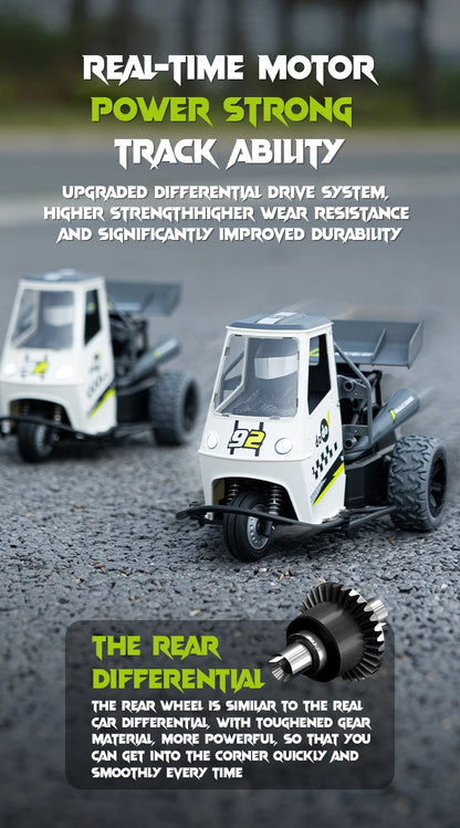 ZWN S810 Three Wheels RC Car With Lights Spray 2.4G Remote Control Electric High Speed Emulation Motorcycles Toys For Kids.