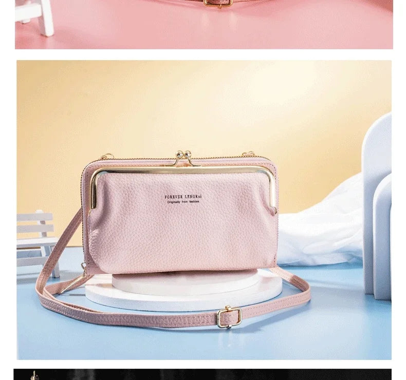 Women's Crossbody Bag Simple and Versatile Coin Purse Large-capacity Long Zipper Mobile Phone Bag Creative Single-shoulder Bag.