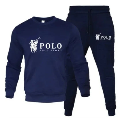 Men's autumn and winter sets of round-neck sweatshirts and jogging pants, autumn and winter fashion, outdoor fitness and casual.