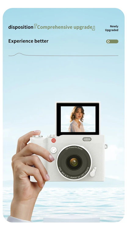 CCD Retro Video Recorder 4K Digital Camera 2.4 Inch 16X Digital Zoom 180° Flip Screen Selfile Compact Digital Photography Camera.