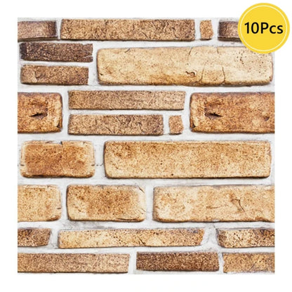 1/10pcs 3D Faux Stone Peel and Stick Wall Panel Self Adhesive Kitchen Tile Backsplash 3D Wall Sticker Tile Sticker 30cm x 30 cm