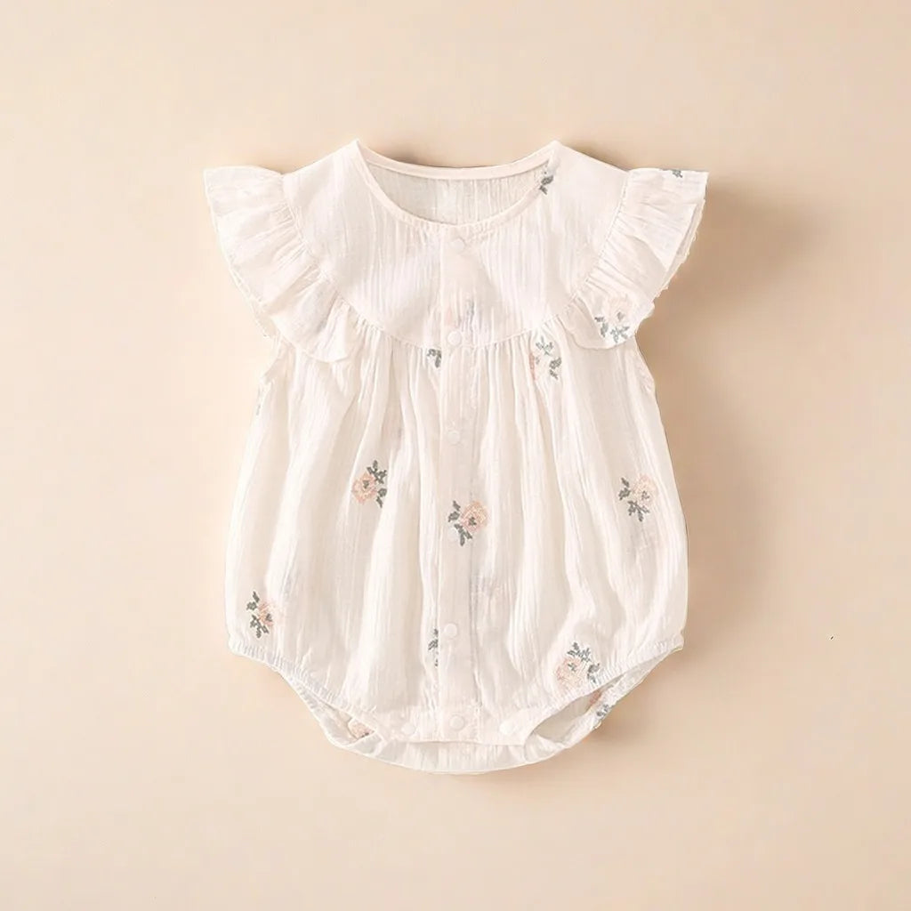 Säuglings kinder Baby Mädchen Kleidung Blumen overall Sommer coole Baumwolle Leinen ärmellose Babe Bodysuit Sonnen anzug Outfits für Neugeborene.