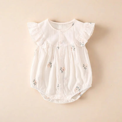 Säuglings kinder Baby Mädchen Kleidung Blumen overall Sommer coole Baumwolle Leinen ärmellose Babe Bodysuit Sonnen anzug Outfits für Neugeborene.