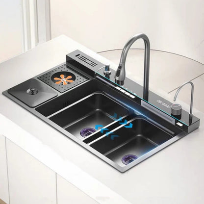 spülbecken küchen new design High-end kitchen sink Knife holder with integrated whale-shaped faucet storage trash can 82*48cm