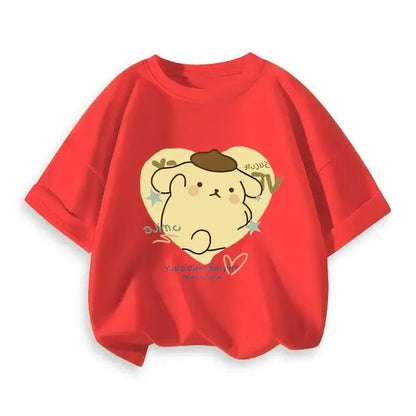2024 New Summer COTTON T shirt Girls Boys Cinnamoroll T shirt Cartoon Print Kids T-Shirts Children Girls Tops Clothes.