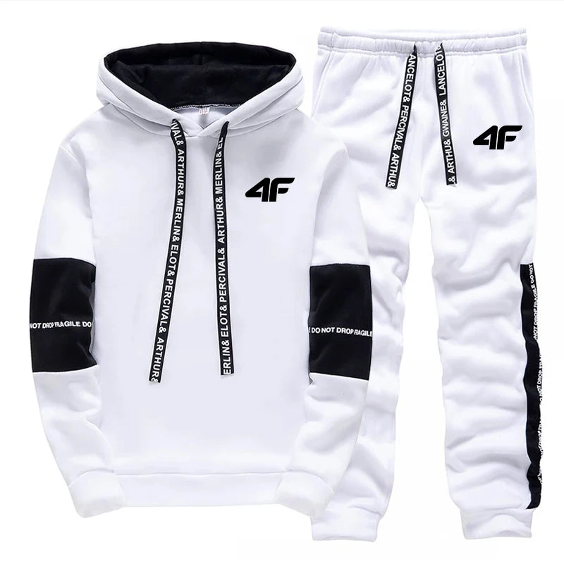 Hot Sale Men's Tracksuit Hooded Long Sleeves Casual Sports Single Piece Sweatshirts And Daily Sweatpants Comfort Outdoor Jogging.