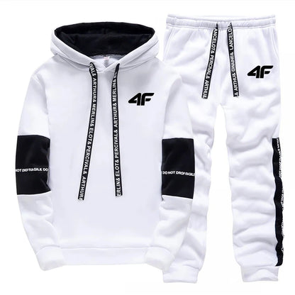 Hot Sale Men's Tracksuit Hooded Long Sleeves Casual Sports Single Piece Sweatshirts And Daily Sweatpants Comfort Outdoor Jogging.