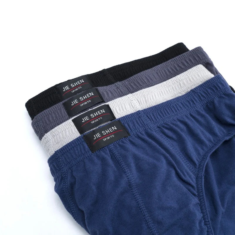 4 Pcs/Lot Men's 100% Cotton Breathable Briefs Comfortable Male Underwear Lingerie Panties Underpants Plue Size Xl -5Xl.