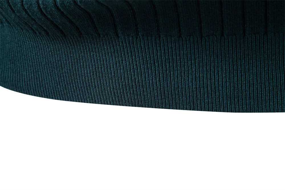 AIOPESON Men's Turtleneck Sweater Solid Color with Striped Pullover Warm Knitwear Winter Basic Casual High Quality Sweater Male