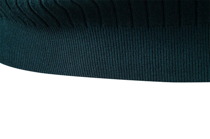 AIOPESON Men's Turtleneck Sweater Solid Color with Striped Pullover Warm Knitwear Winter Basic Casual High Quality Sweater Male