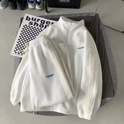 Casual Sporty Men's Hoodie Pants Set Hong Kong Style Long Sleeve Autumn Winter Loose Trendy Student Wear AE Origin China.