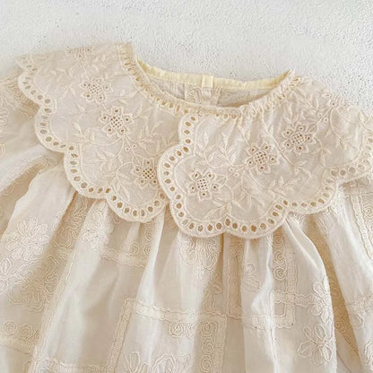 Frühling Baby Body Schwestern Kleid Blume Stickerei Kleid für Kleinkind Mädchen Kleinkind Outfit