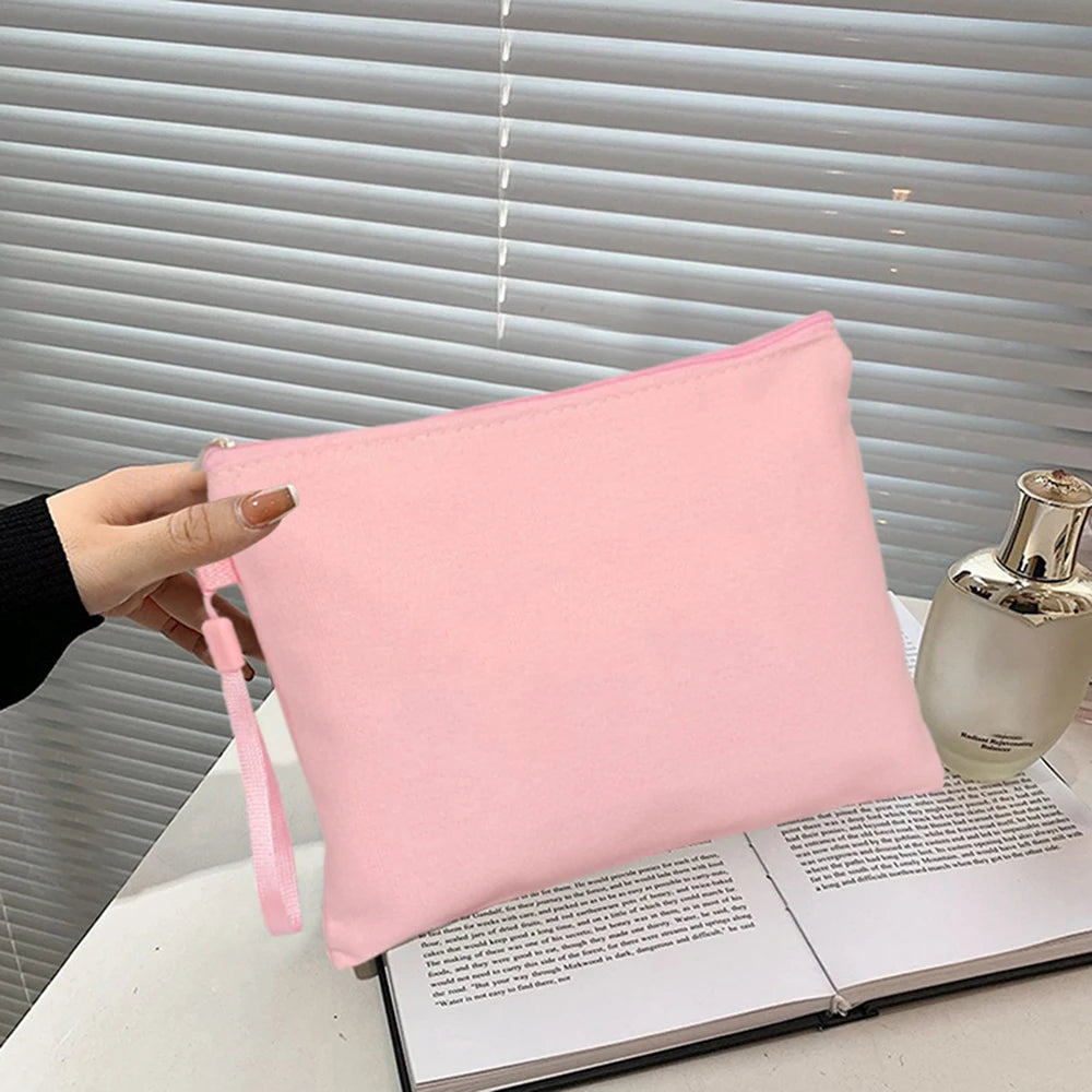 Blank Non Customized Tote Bag Fashion Teacher/Birthday Gift Make up Bags Toilet Kit Cosmetic Bag Mini Makeup Pouch.