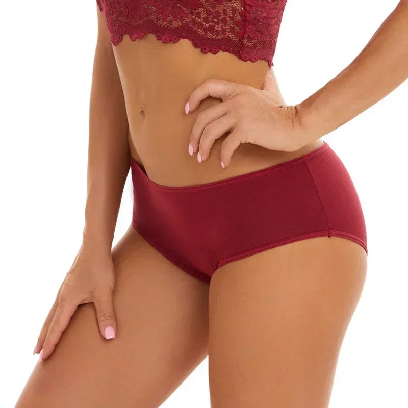 Women Menstrual Panties Leak Proof Briefs Solid Plus Size Cotton Panties Lingerie Absorbency Comfortable Physiological Underwear.