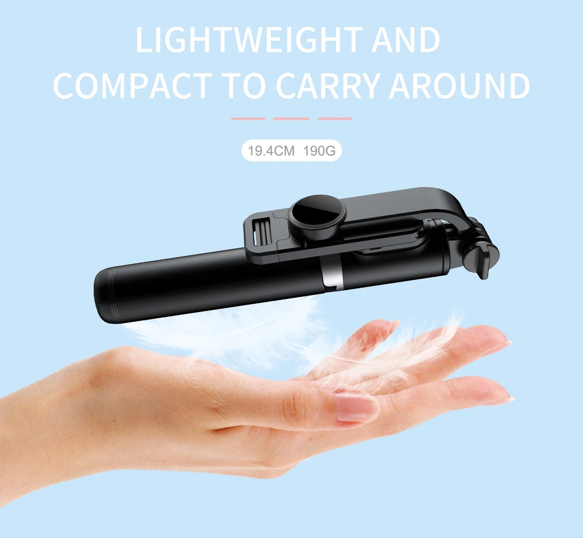 Q02 Foldable Tripod Selfie Stick Wireless Bluetooth Live Stand Holder Stabilizer for Huawei Xiaomi iPhone Cell Phone.