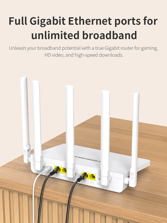 Comfast 3000Mbps Wifi6 Mesh System Wireless Router Dual Band WI-FI 6 Mesh Router Wide signal Range Wifi Range Extender.