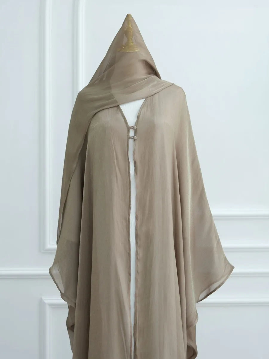 Women Eid Türkiye Dubai Solid Pleated Luxury Muslim Fashion Kimono Cardigan Long Dress Kaftan Robe Femme Islam Clothing Kebaya.