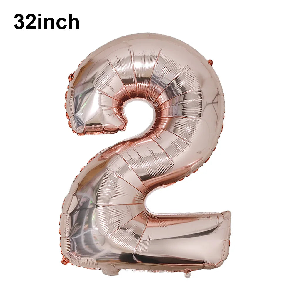 Blauer Ballon mit großen Zahlen, 32 Zoll, 0, 1, 2, 3, 4, 5, 6, 7, 8, 9, Geburtstag, Bachelorette-Luftballons, Figur, Golob-Party-Ballon-Dekoration.