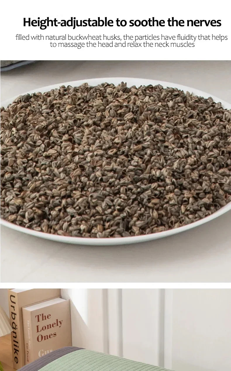 Sobakawa Traditional Buckwheat Standard Size Pillow Organic Cotton with Natural Technology for Cool Sleep Bed Sleep Pillow.