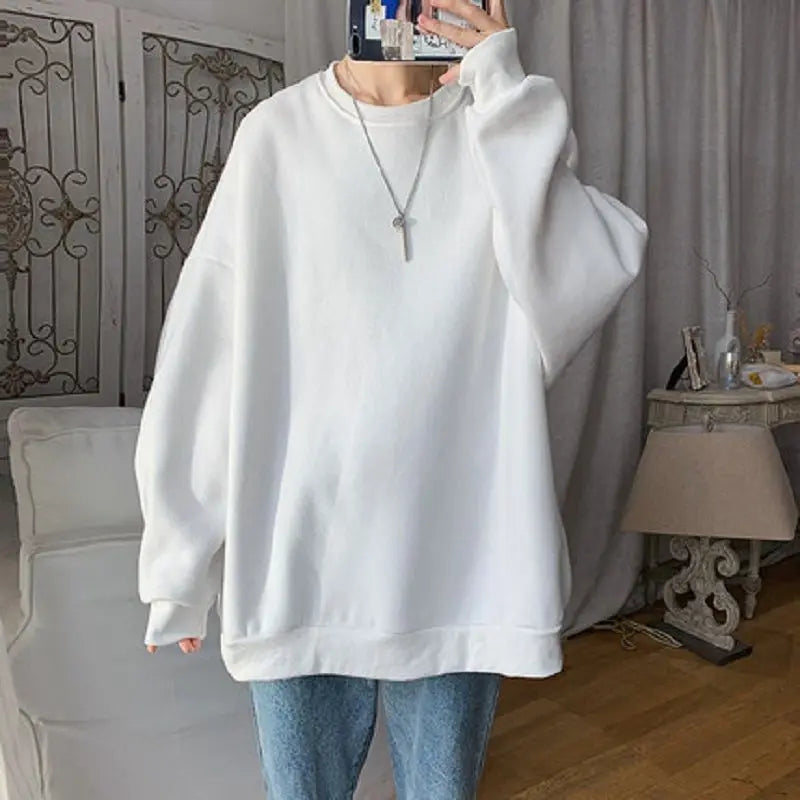 Lazy Style Simplicity Youth Loose Hoodies Sweatshirts Spring Autumn Long Sleeve Solid Casual Tops Korean Fashion Women Clothing.