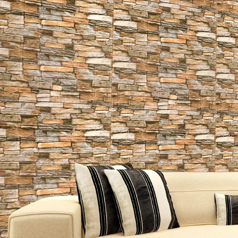 70cmx10m Self-adhesive Wallpaper Decoration Antique Foam Brick Wallpaper Living Room Bedroom Waterproof 3D Wall Sticker