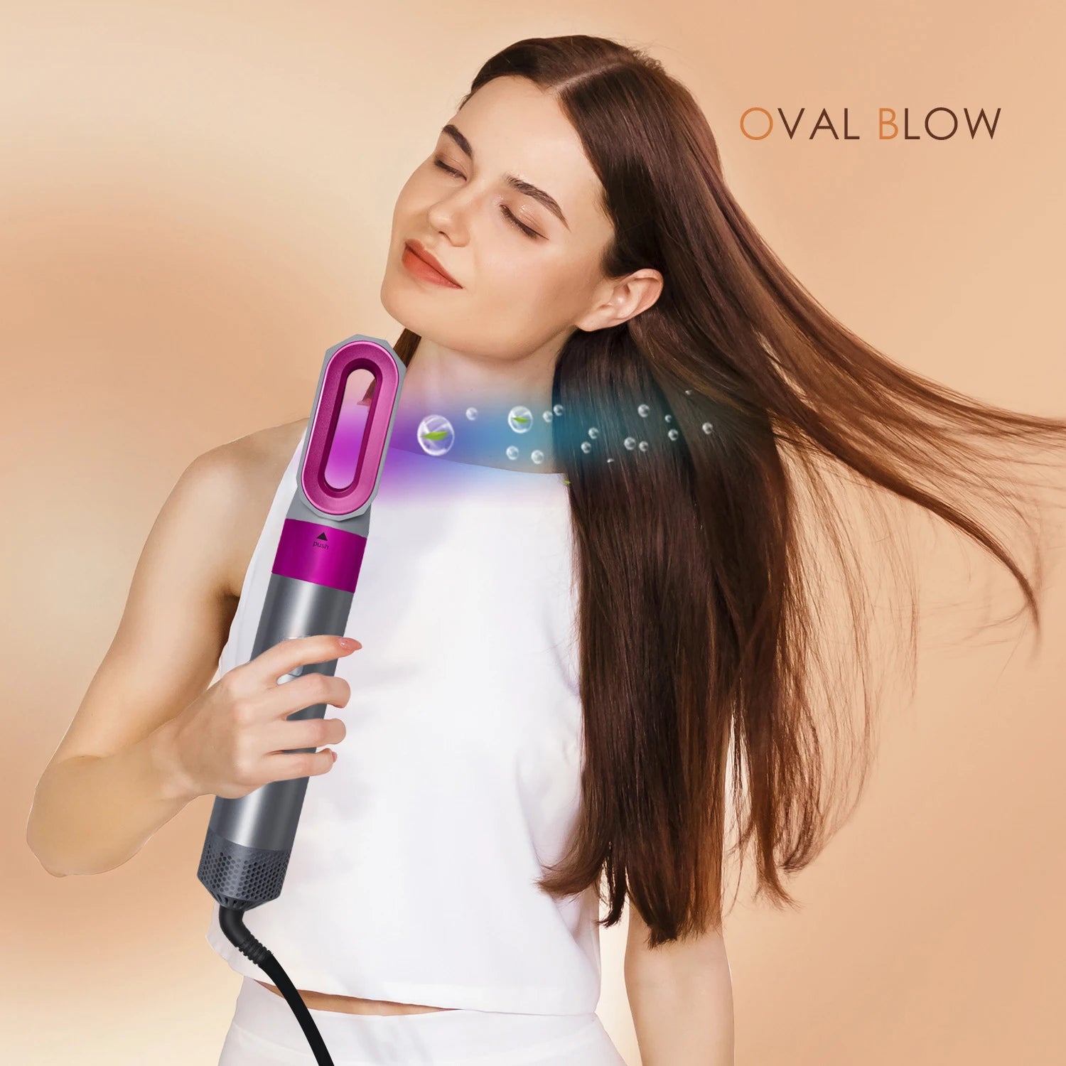Professional 5-in-1 Hair Dryer Electric Hair Brush For Dyson Airwrap Automatic Hair Curler Straightener Hot Air Comb Home Use.