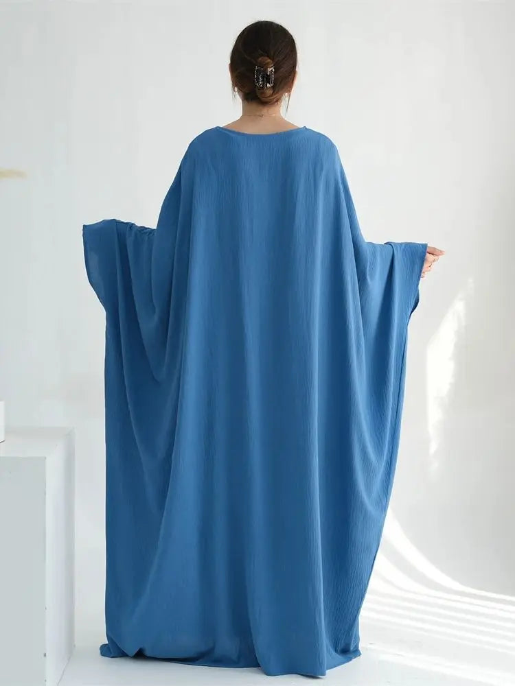 Ramadan Eid Cotton Linen Abaya Turkey Islam Muslim Maxi Dress Prayer Clothes Women Kaftan Kebaya Caftan Robe Femme Musulmane.