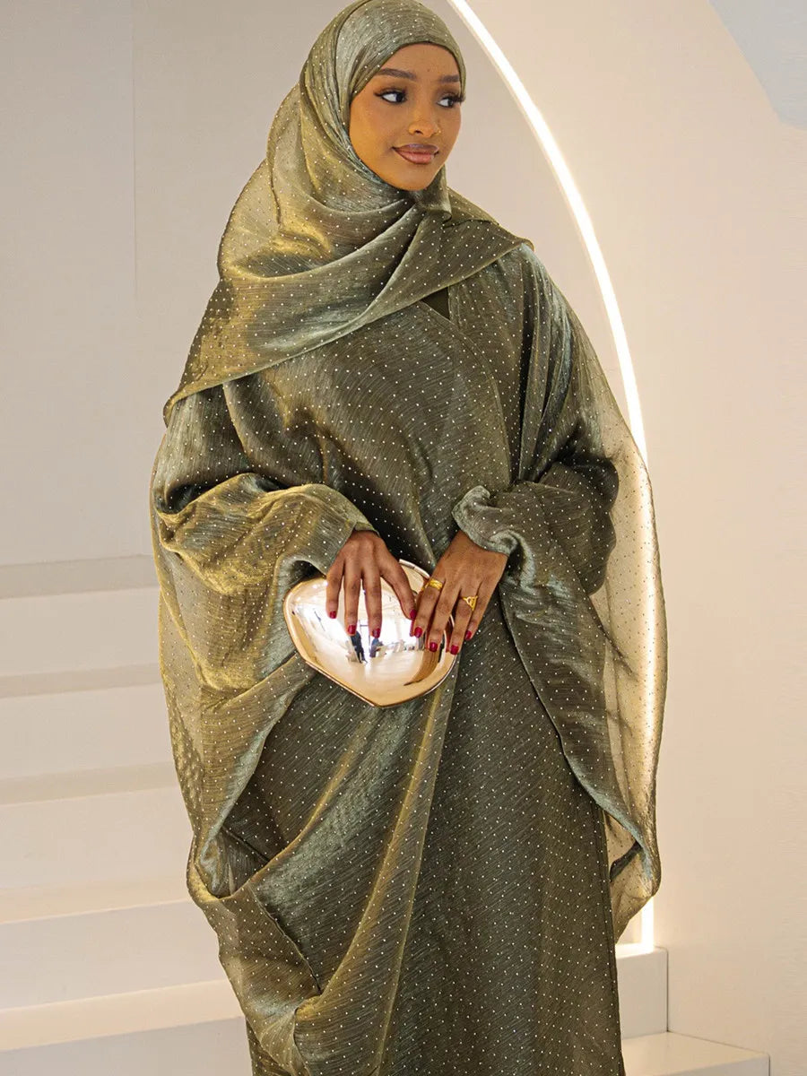 Women Arabic Eid Muslim Dubai Abaya Luxury hot diamonds Hijab Dress Kimono Cardigan Kaftan Robe Femme Islam Clothing Kebaya.