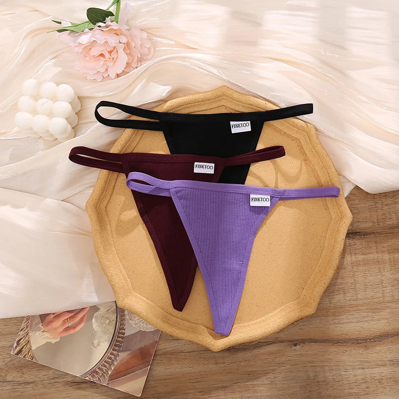 7Pcs/Set Women’s Sexy Panties Seamless Cotton Low Rise Thongs Fashion Solid Color Soft Breathable Underwear Female Cozy G-string.