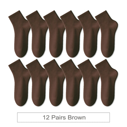 12 Pairs New Woman Cotton Socks Men Sock Short Ankle Colorful Autumn Spring Soft Breathable Colorful Girl Sock.