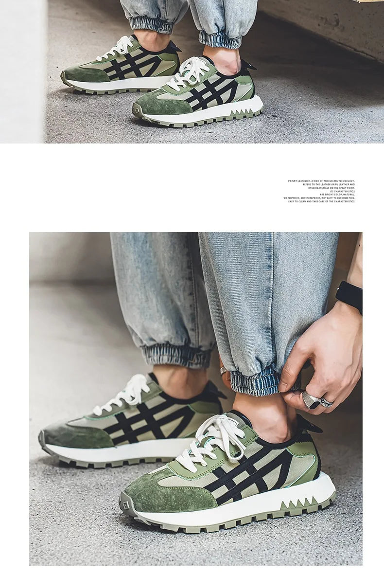 New men's trendy versatile casual sports shoes, men's thick-soled lightweight non-slip breathable trendy shoes кроссовки мужские.