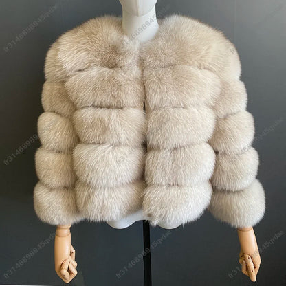 Damen Pelzmantel Damen Fuchspelzmantel Natürlicher Fuchsmantel Damen Werbeartikel Original echte europäische und amerikanische Modelle