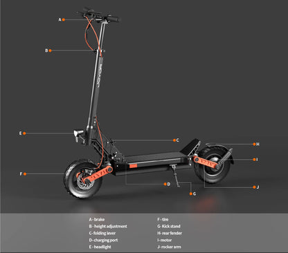 JOYOR S5 (ABE) For Adults E-Scooter 500W Motor 48V13AH Battery 10 Inch Air Tire City Commuting Electric Scooter.