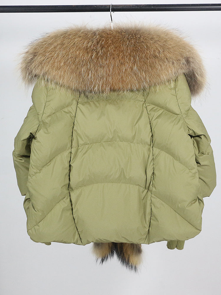 Lose Natürliche Echt Fox Pelz Kragen Mantel Dicke Neue Europäische Mode Weiße Ente Unten Jacke Winter Frauen Warme Luxus Oberbekleidung