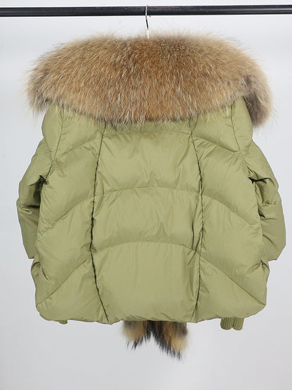 Lose Natürliche Echt Fox Pelz Kragen Mantel Dicke Neue Europäische Mode Weiße Ente Unten Jacke Winter Frauen Warme Luxus Oberbekleidung